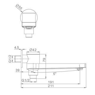 Излив с функцией переключения Raglo R473.75 хром